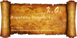Kopstein Ozsvát névjegykártya